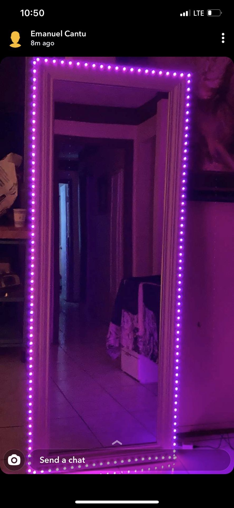 💄Full Body Mirror With Remote Control LED Strip Lights