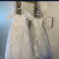 First Communion White Dress Flower Girls Wedding Quince 