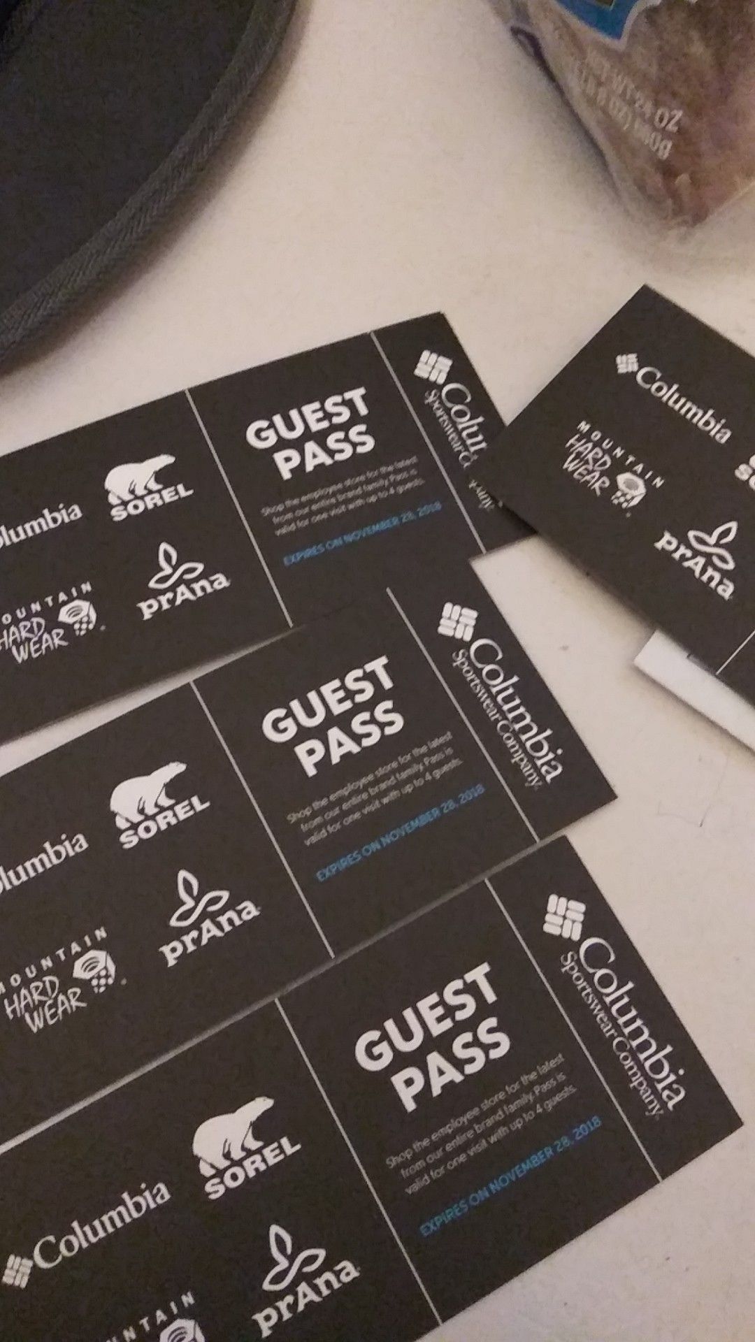Passes to cloumbia store