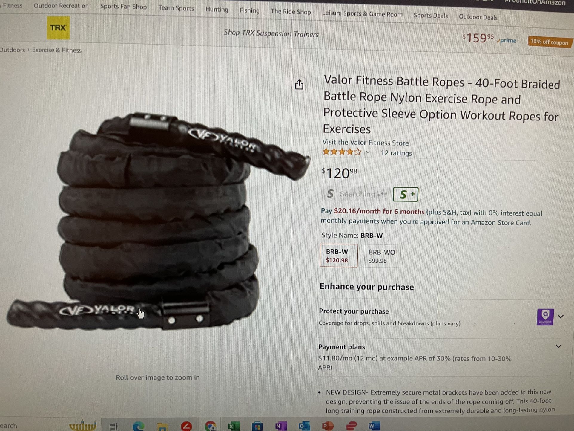 40 Foot Pro Battle Fitness Exercise Rope Strength Training