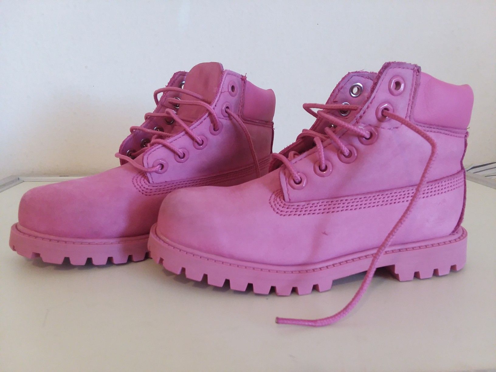 Timberland boots Leather Pink Girl's Size 12