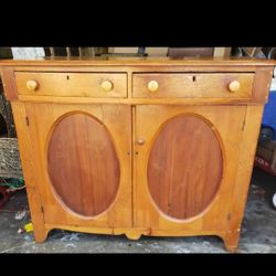 Solid Pine Antique Jelly Cupboard Cabinet