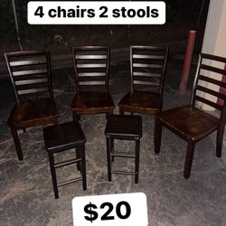 4 Dining Chairs & Stools