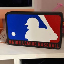 Letrero Decorativo de Major League Baseball (MLB) | Logotipo Clásico 3D en Relieve | Arte de Pared o Escritorio para Fanáticos del Béisbol | Regalo pa