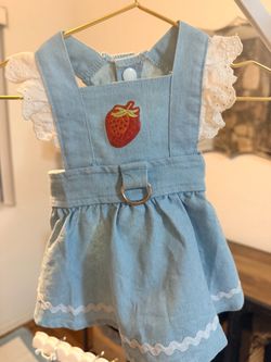 SMALL - light denim harness dress