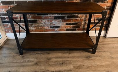 Industrial Wood and Metal Living Room Table Set