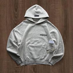 Essentials hoodie light oat size s