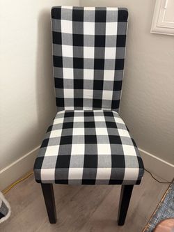 Black Plaid dining chair