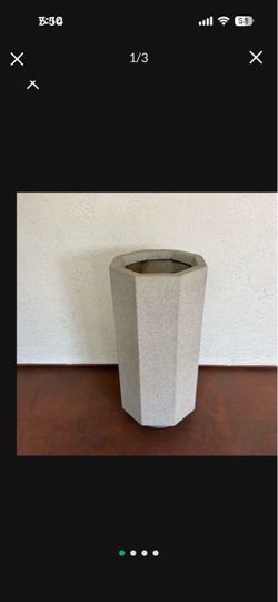 One Tall 36” Deep Industrial Octagonal Geometric Commercial Fiberglass Large Planter