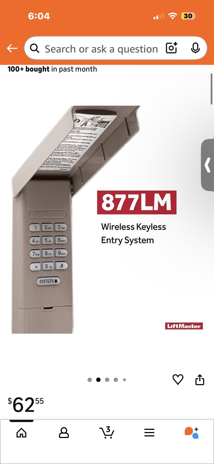 Garage Door Wireless Keypad