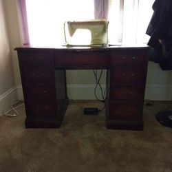 Vintage Cabinet And Sewing Machine