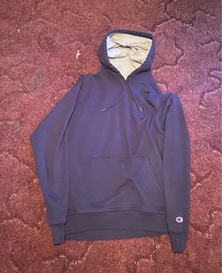Champion Black Powerblend Pullover Hoodie Men’s Medium Embroidered Logo Sweatshirt