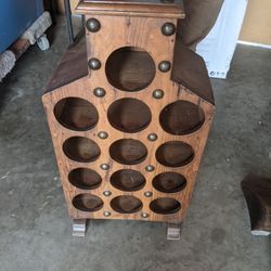 Vintage Wine Bottle Holder. Solid Wood 