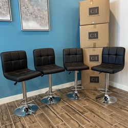 4 Brand New Black Bar Stools 