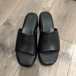 90s Black Wedge Sandal