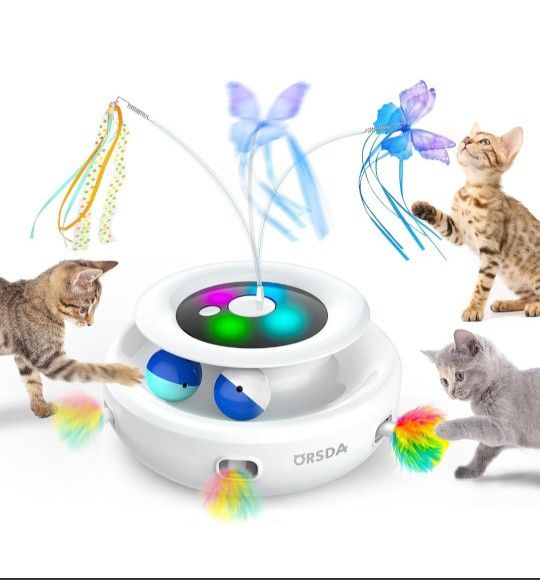 Orsda 3 in 1 Interactive Cat Toy USB Rechargeable Toy