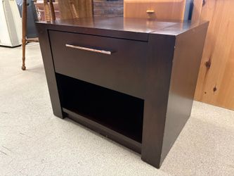 O-PALIER Espresso Contemporary Single Drawer Open Nightstand