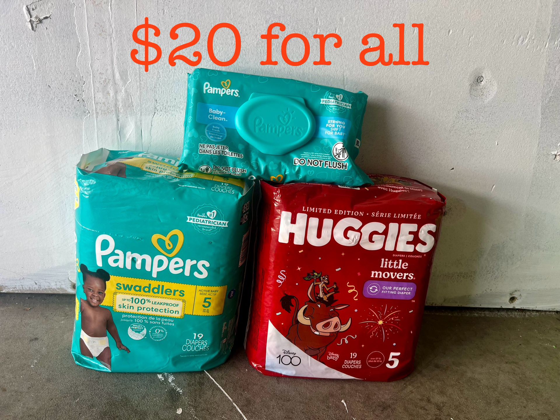 Pañales Y Wipes $20 For All Price Firm 