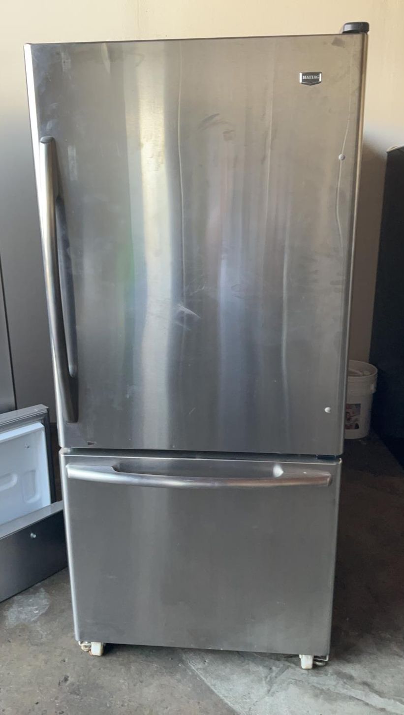 Maytag Bottom Freezer Stainless Steel Refrigerator Fridge