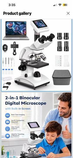 Brand New ! 40x-2000x Biological Compound Trinocular Microscope 5MP camera for digital capture, Professional grade optics, bright LED illumination, pe