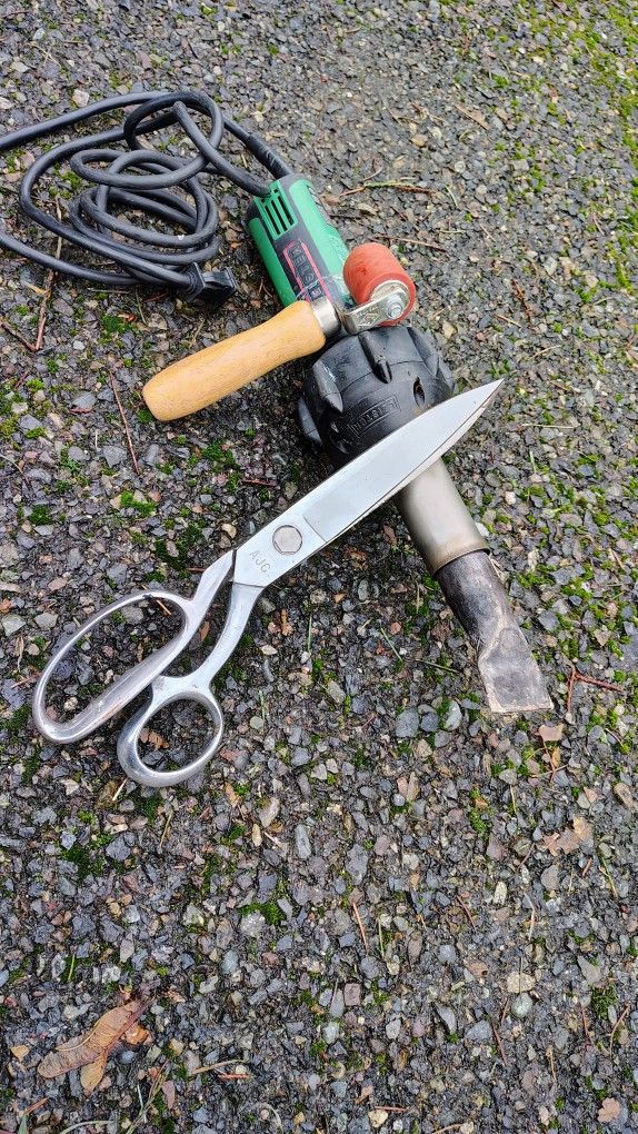 Leister Heat Gun, Scissors, Roller