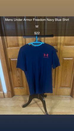 Mens Under Armor Freedom Navy Blue Shirt Size M