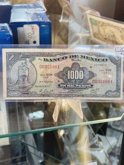 1973 Mil Pesos Cuauhtémoc Bank Note Billete de Mexico ABNC