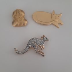 PRECOLOMBINOS Brooch And Fashion Kangaroo Pin, Never Used; Each 8