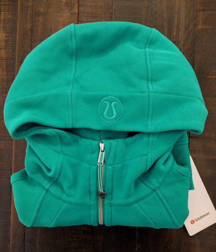 New With Tags Lululemon Full Zip Scuba Hoodie Kelly Green Size 4