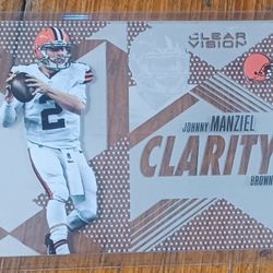 Johnny Manziel Clarity Cleveland Browns Insert Card Thick ClEAR Vision Texas AM 2015