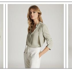 Frances Long Sleeve Blouse In Pistachio