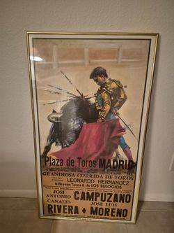 Framed Vintage Style Spanish  Poster