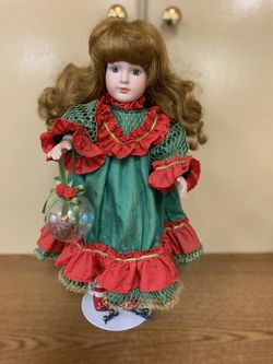 Camelot Porcelain Christmas Doll
