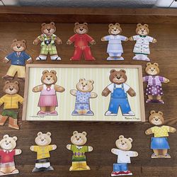 Melissa & Doug Wooden Bear Family Dress-Up Puzzle
