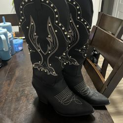 Black Western Boots Size 8