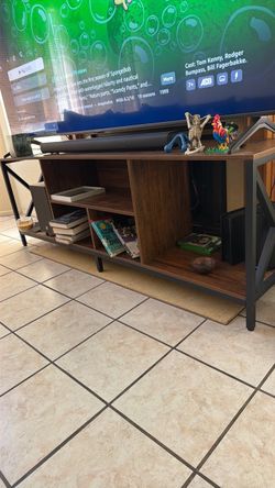 Industrial TV Stand with Open Shelves TV up to 85 inches