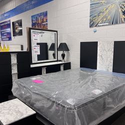 Bedroom Set With LED headboard 