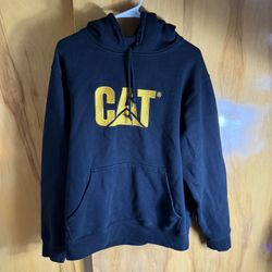 black Caterpillar (CAT) Trademark Pullover Hoodie with an embroidered yellow logo