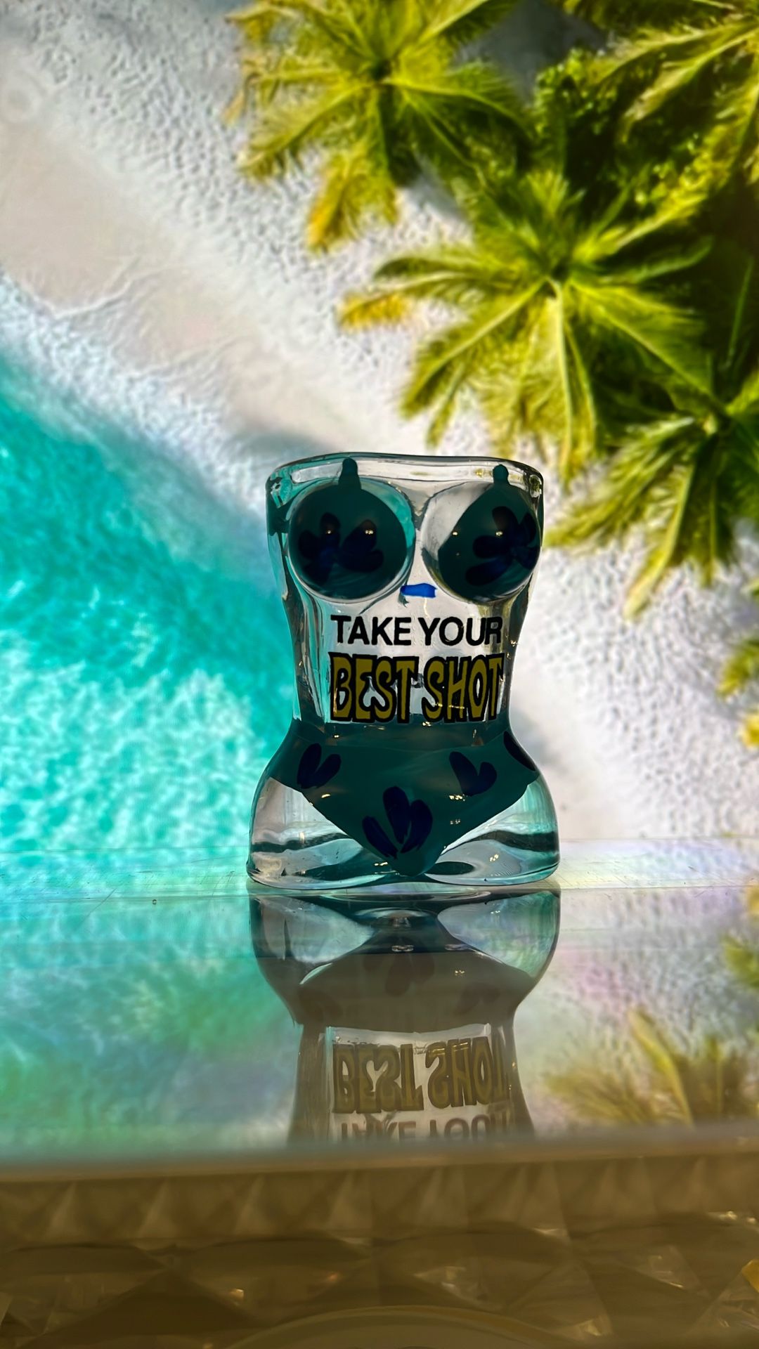 Light and Navy blue Bikini shot glass