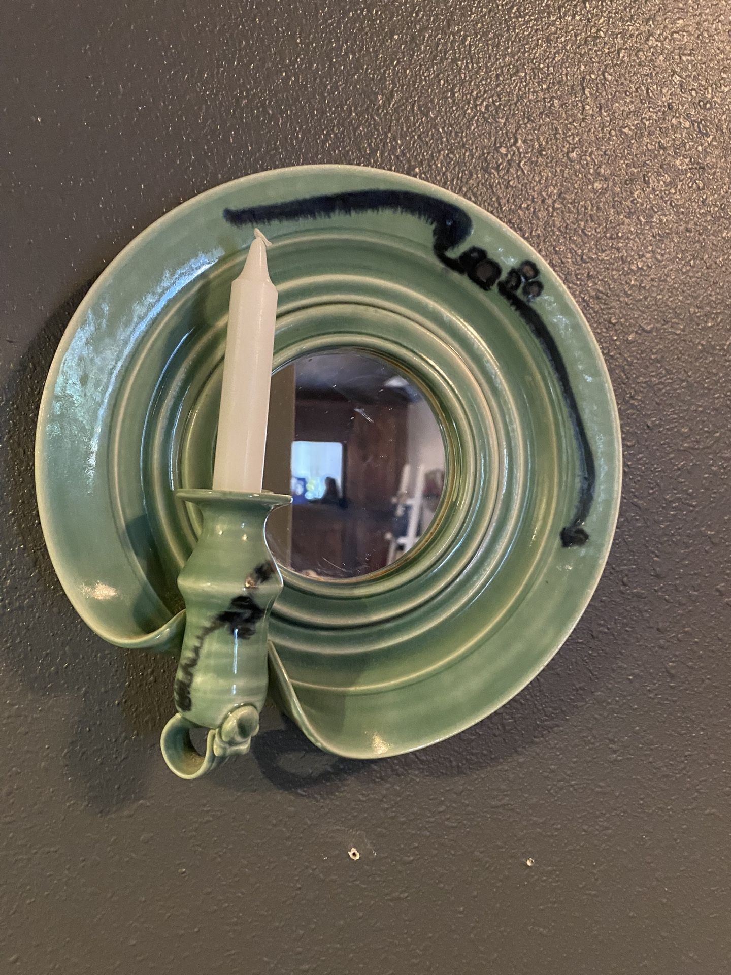 Handmade Pottery Mirror/ Candle Holder
