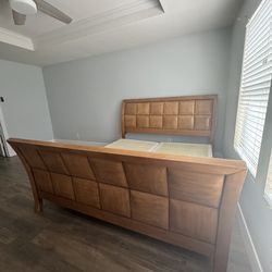 King Bed With matching Nightstand, Dresser W/ Mirror