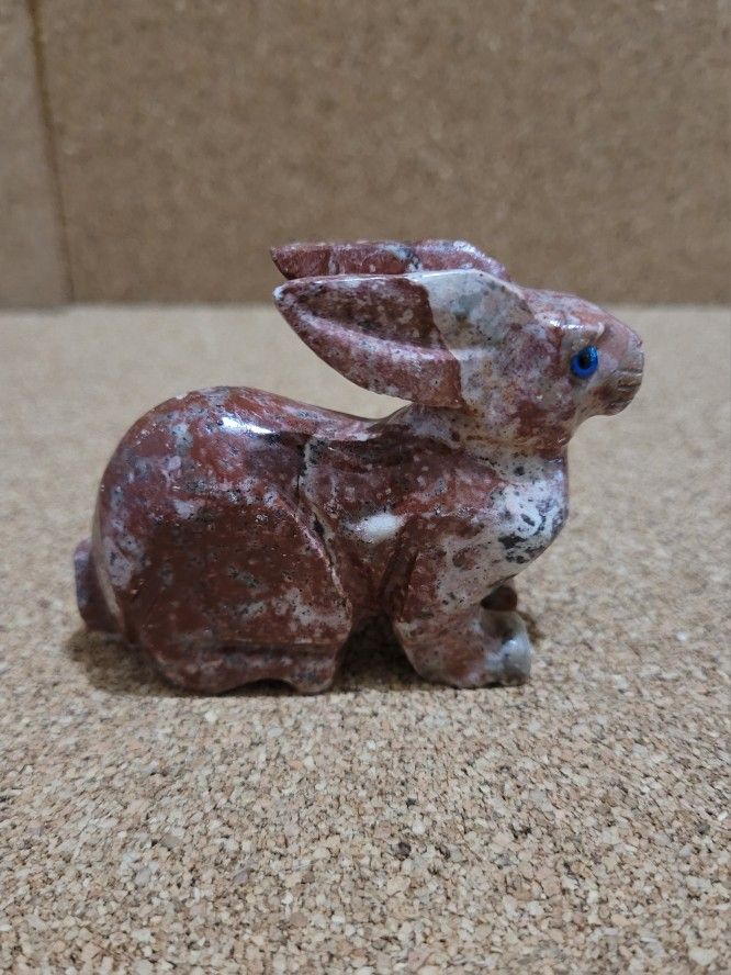 Bunny Rabbit Totem Spirit Animal Soapstone Hare Figurine 2" 1/2 Tall Carving.