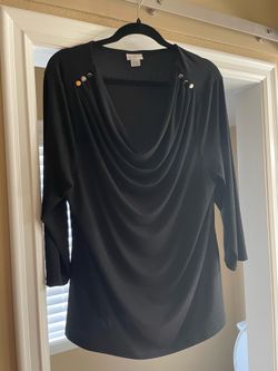 Womens Solid Stretch Knit Top