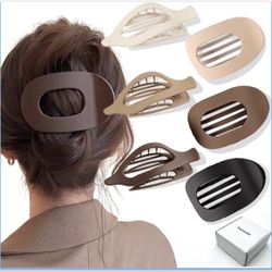 Tolssado Flat Hair Claw Clip, Matte Finish Neutral Colors for Thick Hair 6-Pack