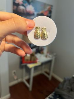 Money bag gold earrings 10kt size L