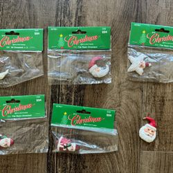 6 Vintage 1993 Michael's Christmas Collection Mini Ornaments