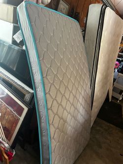 Twin Mattress with Teal Trim