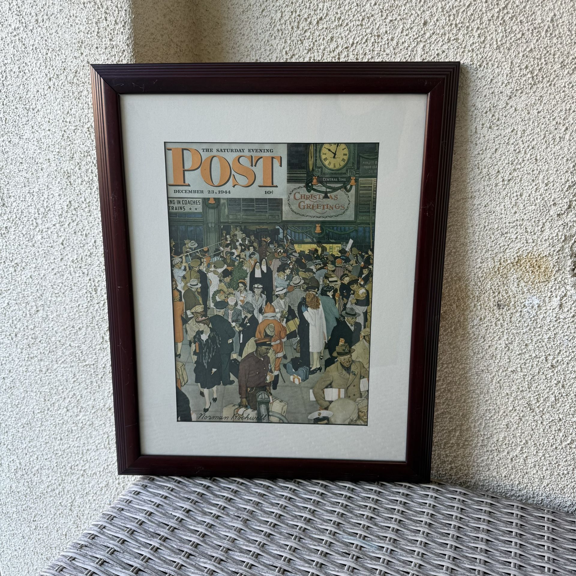 Framed Norman Rockwell “Saturday Evening Post” Print • December 23, 1944