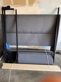 Upholstered queen bed frame
