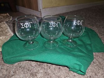 Sigma Phi Gamma Engraved Snifter Glasses Set of 3